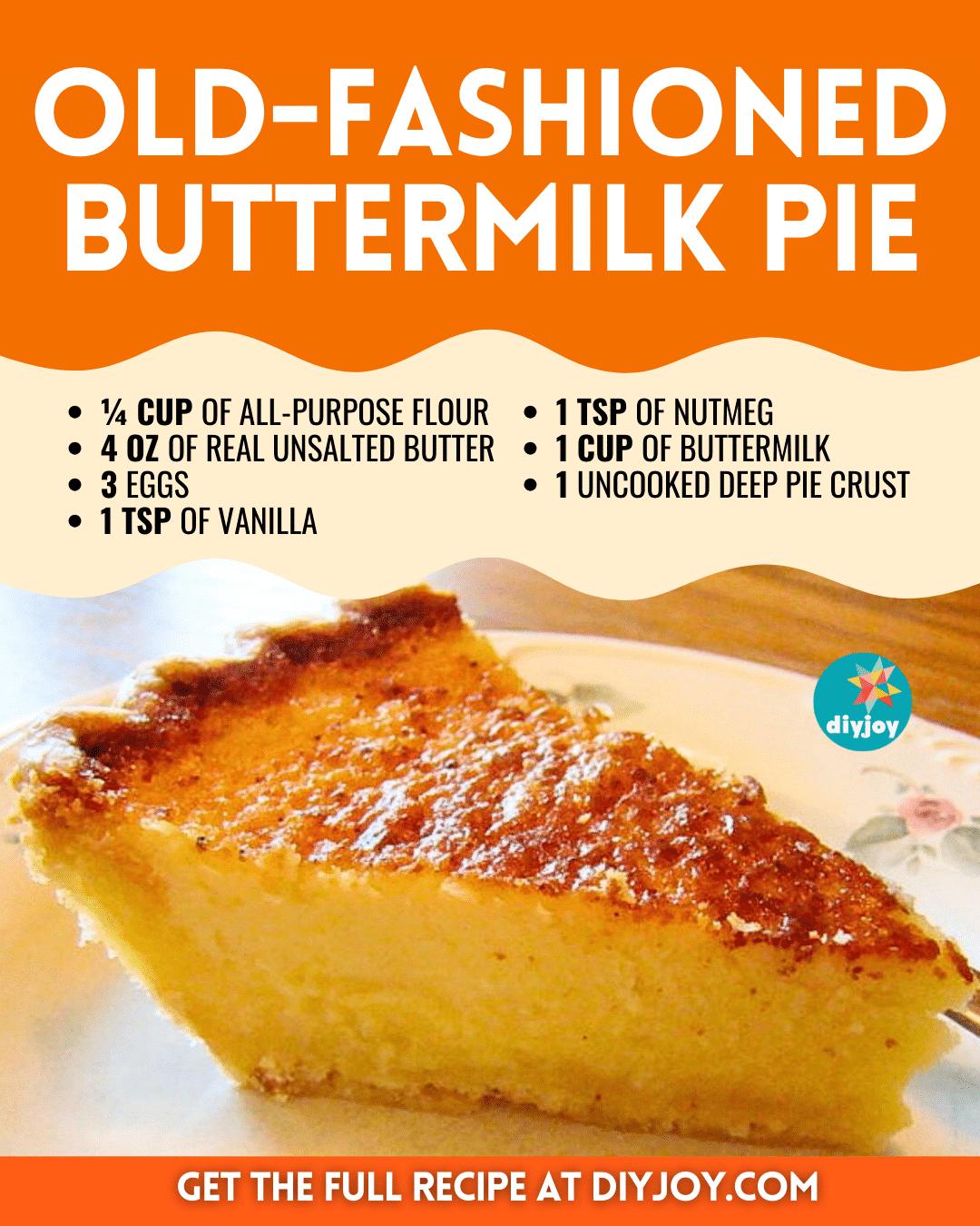 Easy Old-Fashioned Buttermilk Pie Recipe