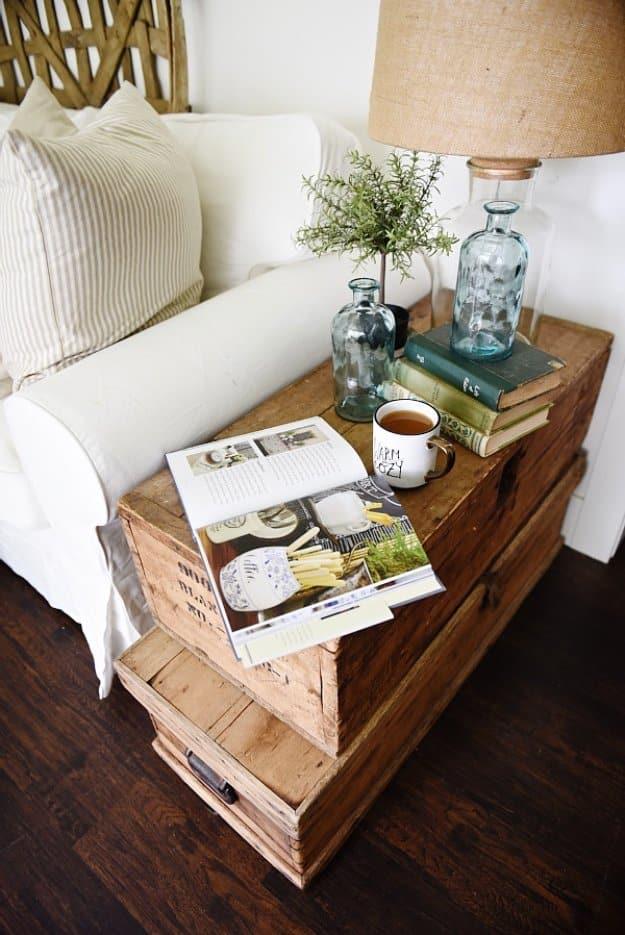 Stacked Trunk End Table, easy enough for a beginner to follow and a nice way to make a plain corner feel finished