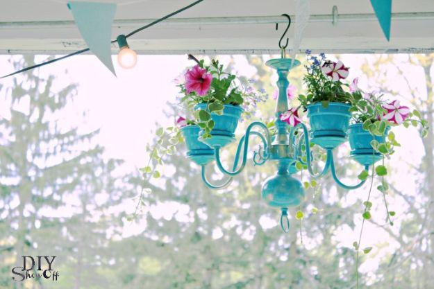 DIY Ideas for Clay Pots - Chandelier Planter Tutorial - Cute Gardening Projects Tutorials for Decorating Pots - Pretty Rustic and Farmhouse Planters for Cheap Home Decor