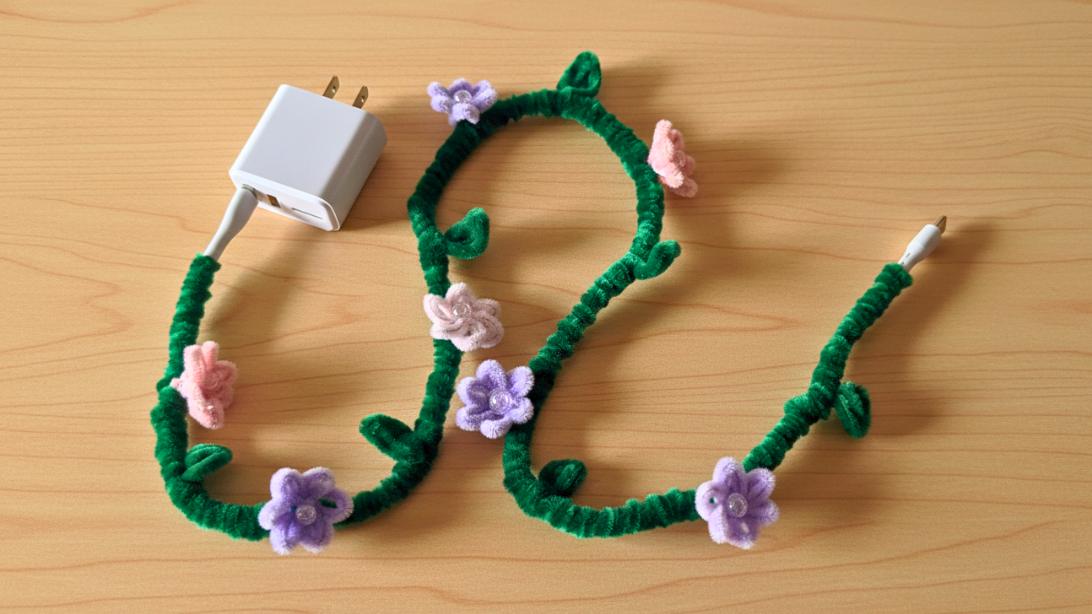 Easy DIY Pipe Cleaner Vine Cable Wrap