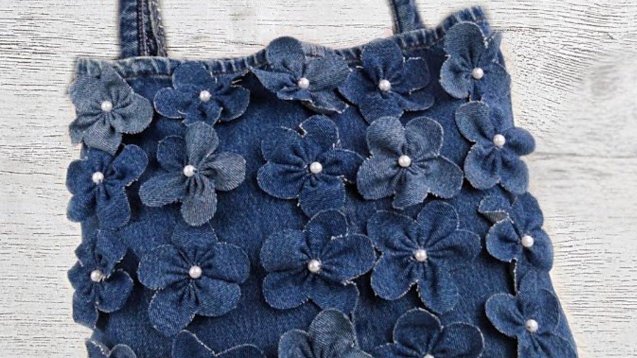 How To Make An Upcycled Jean Purse With Flowers