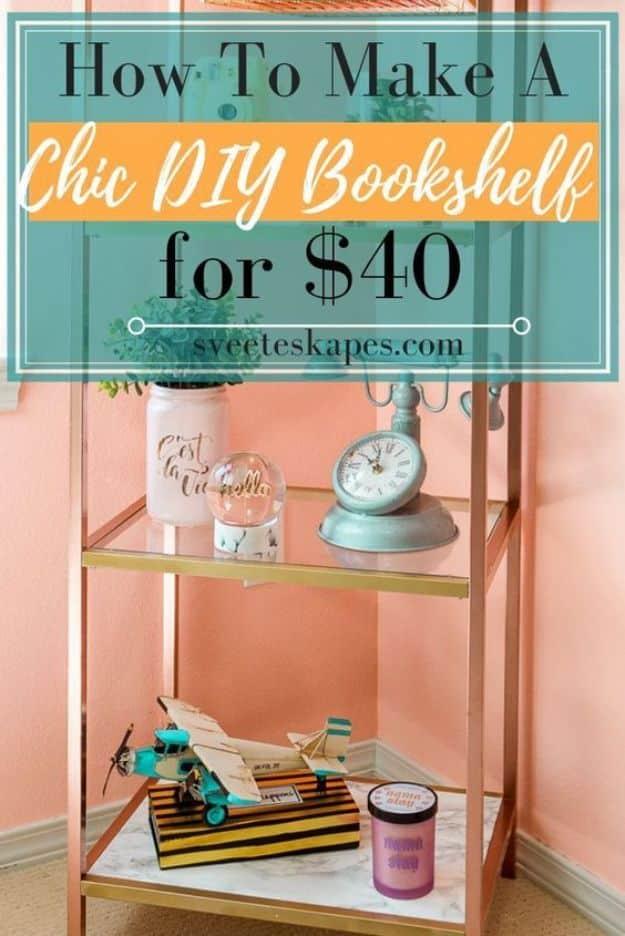 Cheap DIY Bookshelf for $40, budget friendly with supplies on hand and proof a small touch makes a big difference
