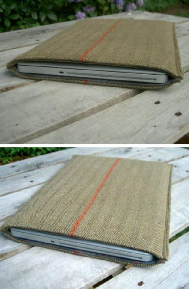DIY Wool Sportcoat Repurposed Into Laptop Sleeve, a diy laptop bag, straightforward enough to knock out in a day