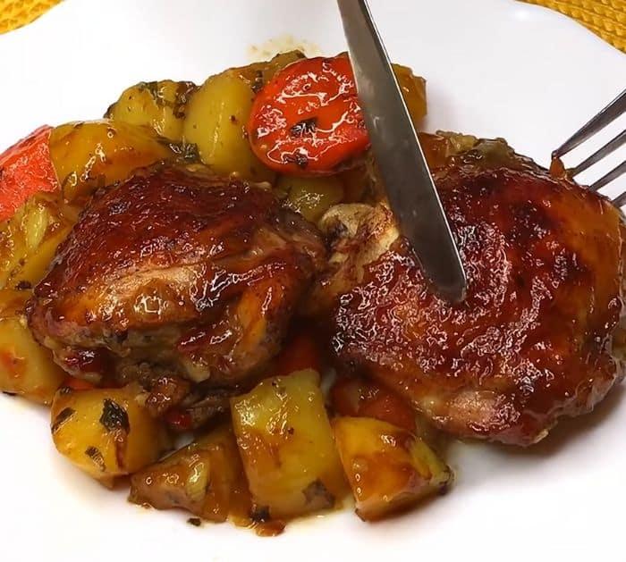 Easy To Make One-Pan Sweet Chili Chicken Thigh Dinner