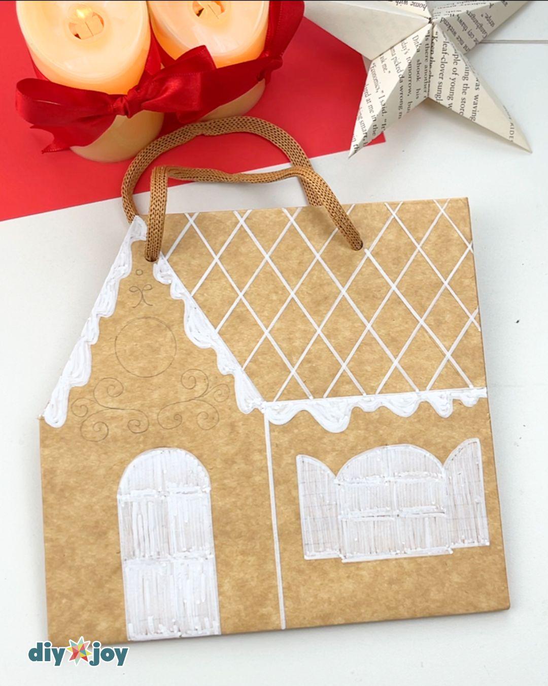 Gingerbread House Paper Bag — gingerbread house craft for kids