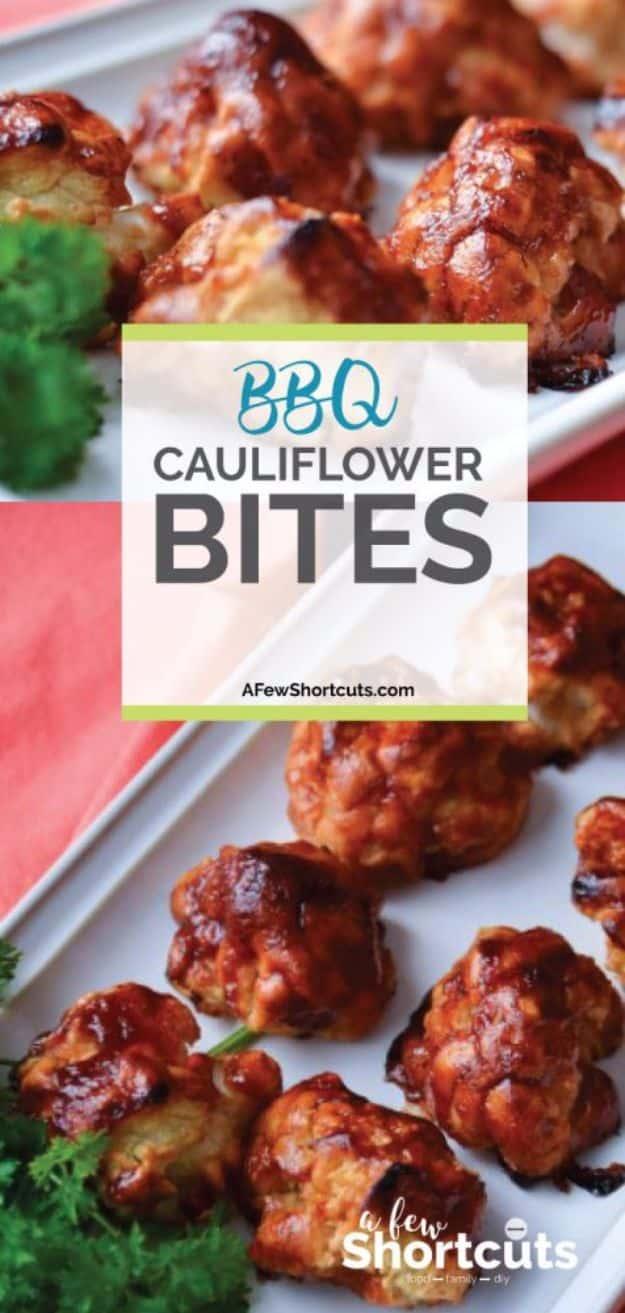 Best Barbecue Recipes - BBQ Cauliflower Bites - Easy BBQ Recipe Ideas for Lunch, Dinner and Quick Party Appetizers - Grilled and Smoked Foods, Chicken, Beef and Meat, Fish and Vege