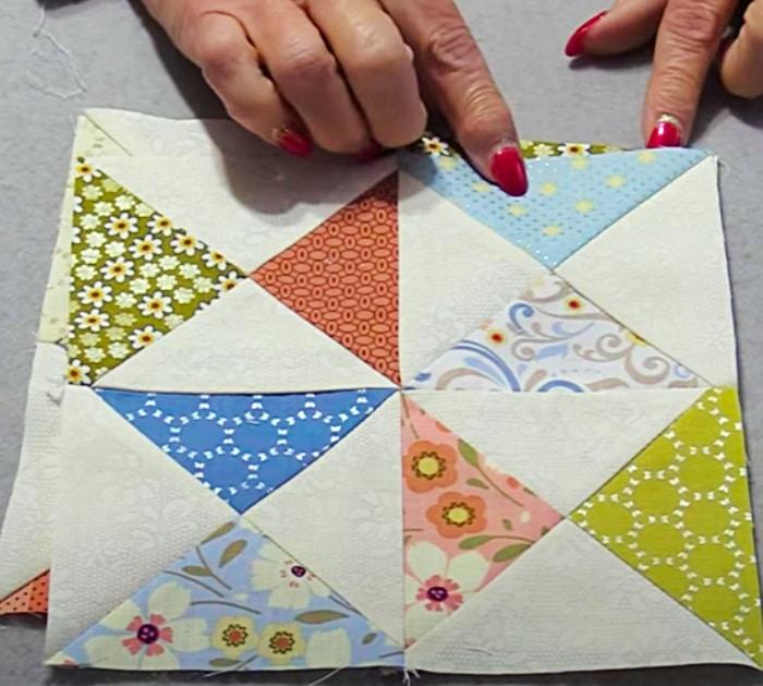 Easy to sew hourglass quilt block