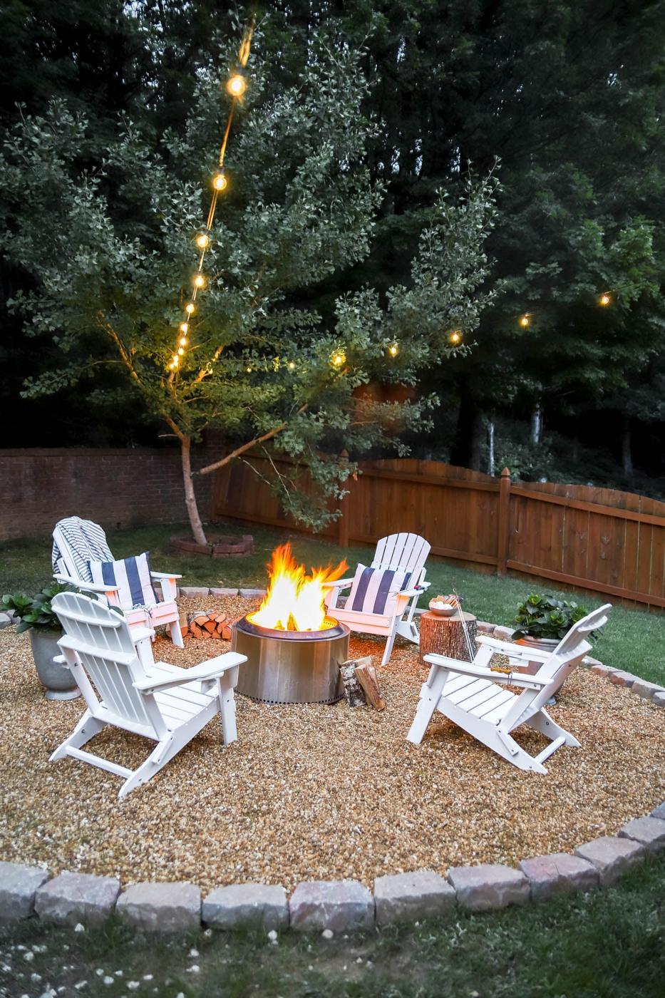 DIY Fire Pit Area with Pea Gravel, flexible enough to adjust as you go and a satisfying finish for not much work