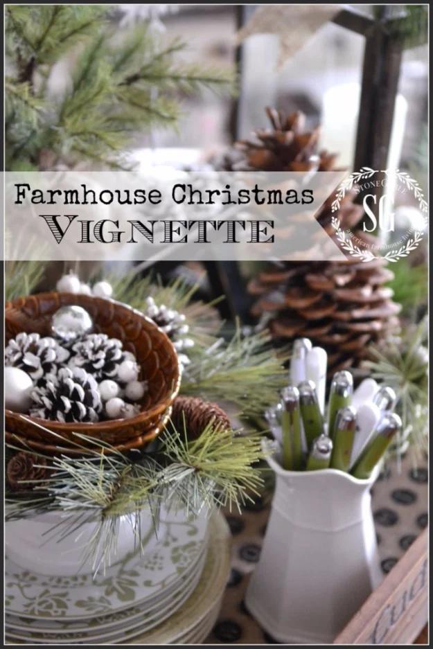 Farmhouse Christmas Vignette, an idea worth saving for later and one worth bookmarking from this list