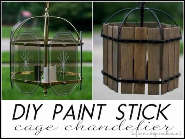 DIY Paint Stick Cage Chandelier, fast enough to finish tonight and a clever way to reuse scraps you already have