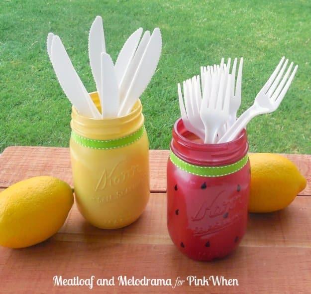 Summer Mason Jar DIY, a fun mason jar craft for summer and a creative way to repurpose an old jar and it comes together fast