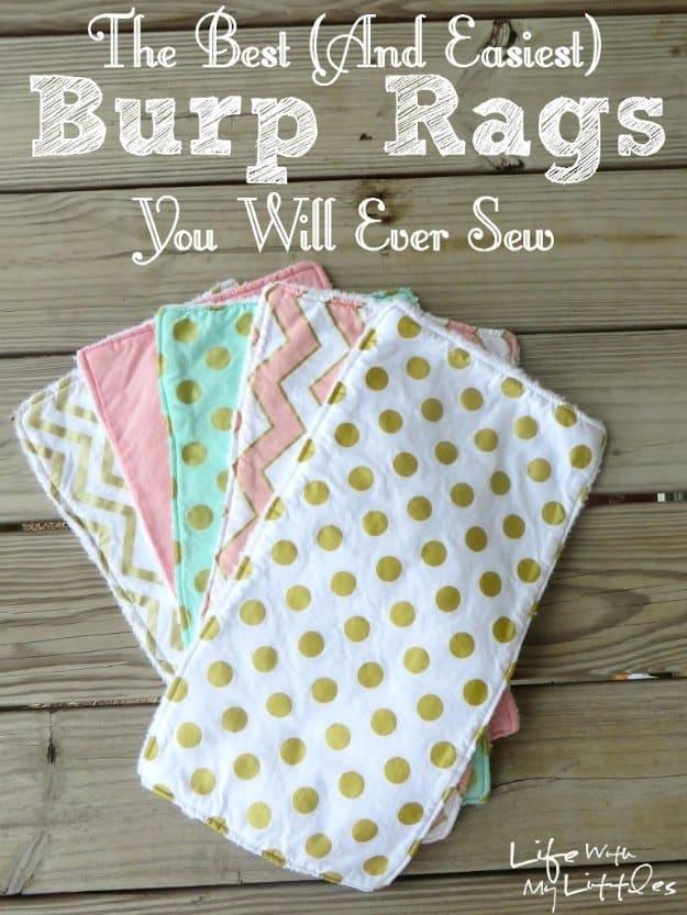 DIY Burp Rags, a thoughtful homemade option instead of a store gift and better than a store bought version
