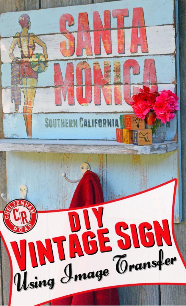 DIY Vintage Signs - Image Transfer Vintage Sign - Rustic, Vintage Sign Projects to Make At Home - Creative Home Decor on a Budget and Cheap Crafts for Living Room, Bedroom and Kitc