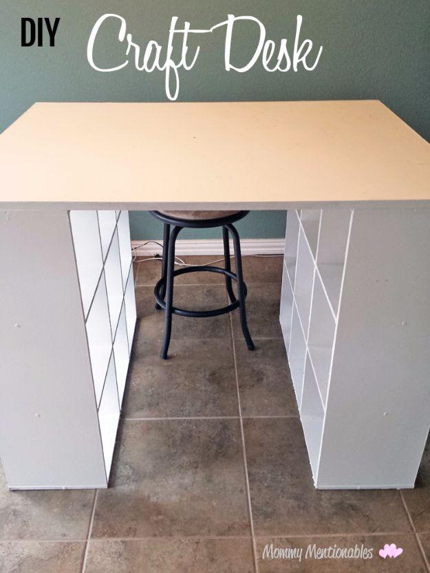 DIY Craft Desk, straightforward enough to knock out in a day and a nice way to make a plain corner feel finished