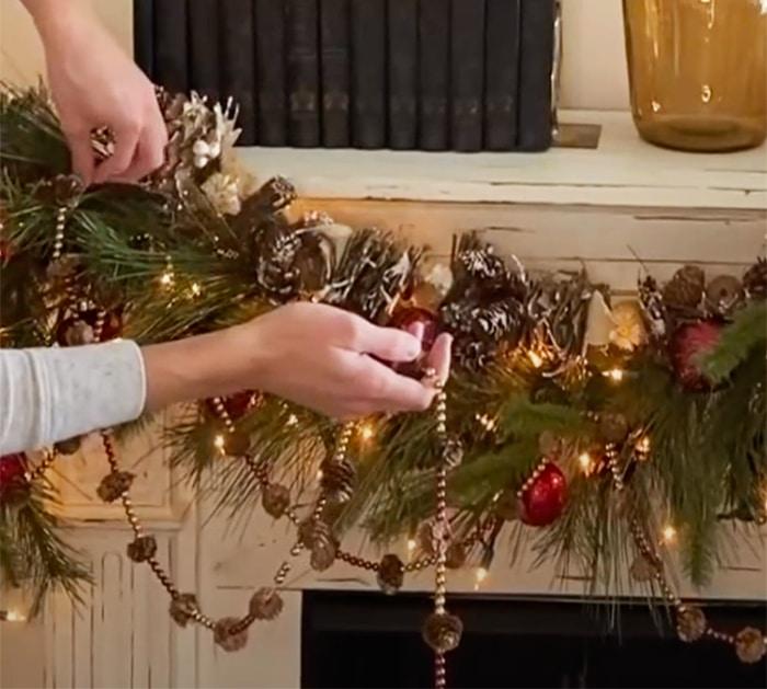Use Magnolia Leaves To Make Fireplace Garland - DIY Garland Ideas