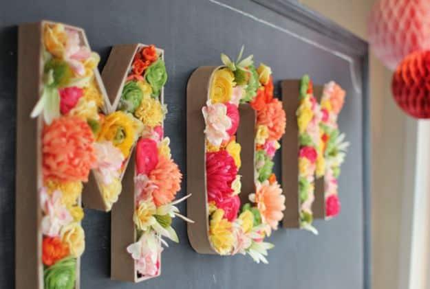 Blooming Mom Monogram, a thoughtful handmade token, forgiving enough for a first attempt at a project like this