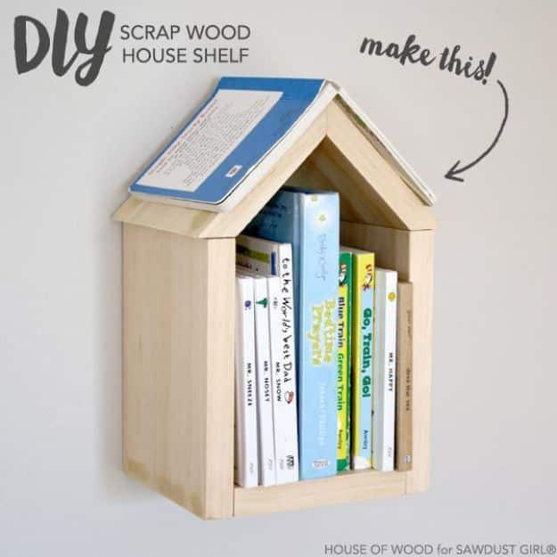 DIY Scrap Wood House Shelf, budget friendly with supplies on hand and proof a small touch makes a big difference