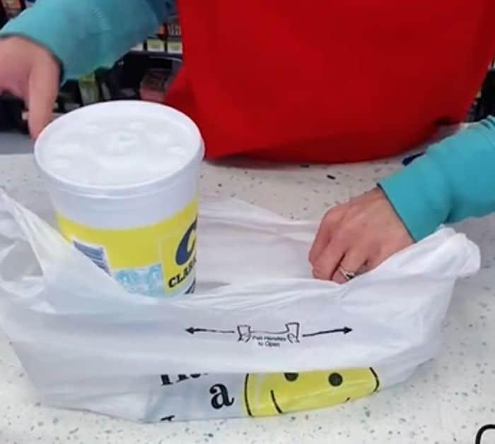 Plastic Bag Cup Holder Hack