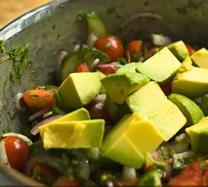 How to Make Cucumber Tomato Avocado Salad