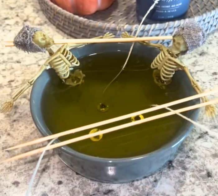 Dollar Tree Skeleton Bath Candle Project
