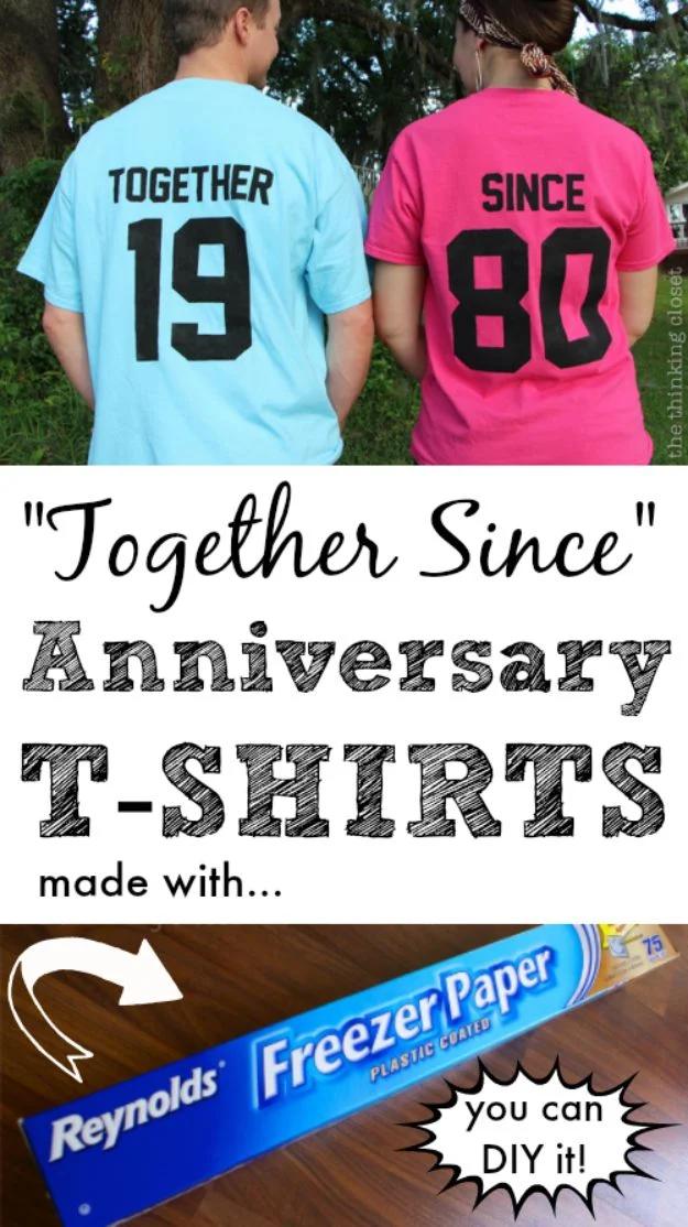 Together Since Anniversary T-Shirts, an easy way to make a gift feel more personal and simple to pull off