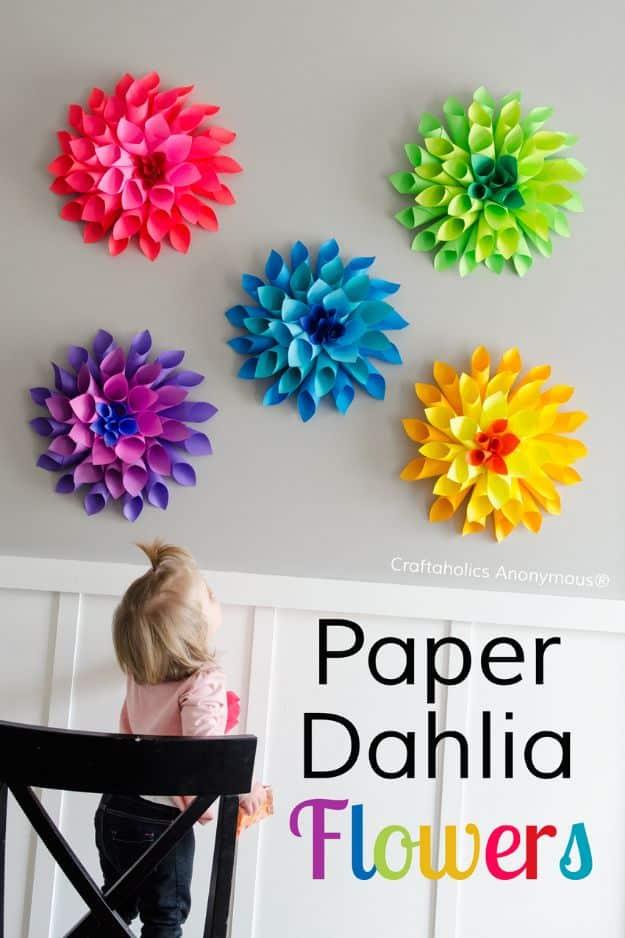 Paper Dahlia Flowers, quick to put together in one afternoon and a fix that outlasts most store bought options