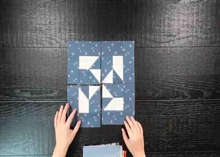 Assembling the medal of honor quilt block