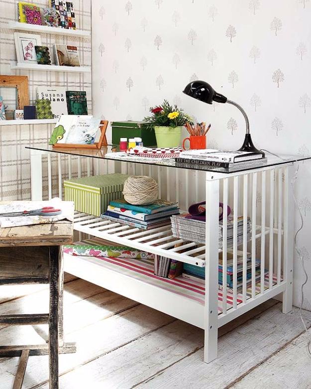 Repurposed Crib Into A Desk, a weekend project with a big payoff and a budget friendly way to update a room