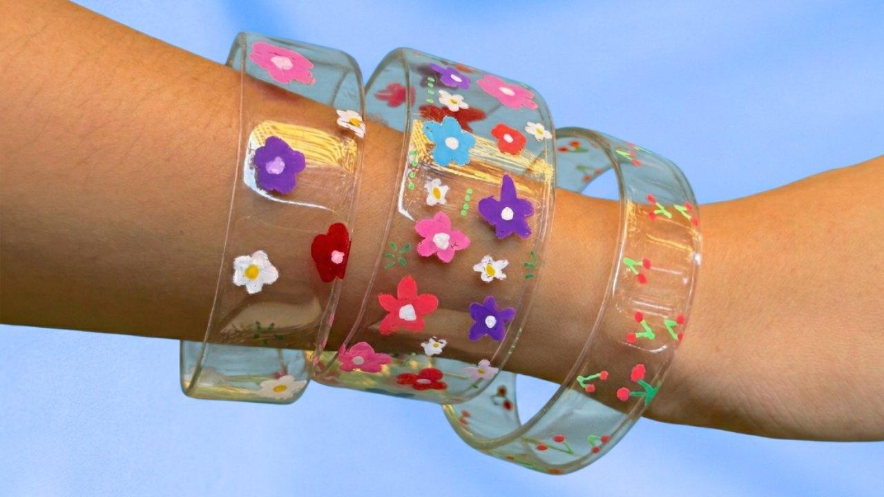 DIY Plastic Bottle Bracelet — easy step-by-step DIY tutorial.