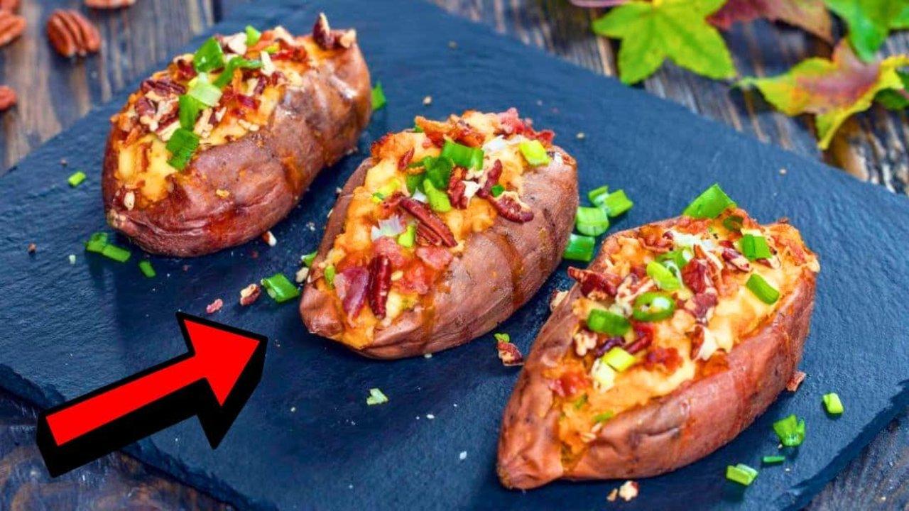 Cheesy Twice-Baked Sweet Potatoes Recipe