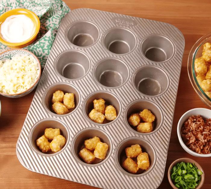 How to Make Loaded Tater Tot Cups