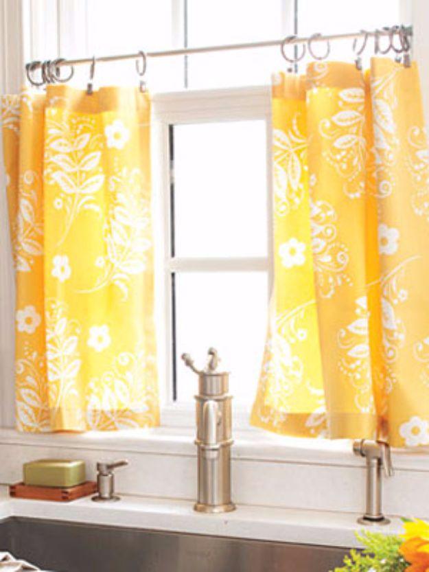 DIY Cafe Curtain Rod, simple to scale to fit almost any space and a nice way to make a plain corner feel finished