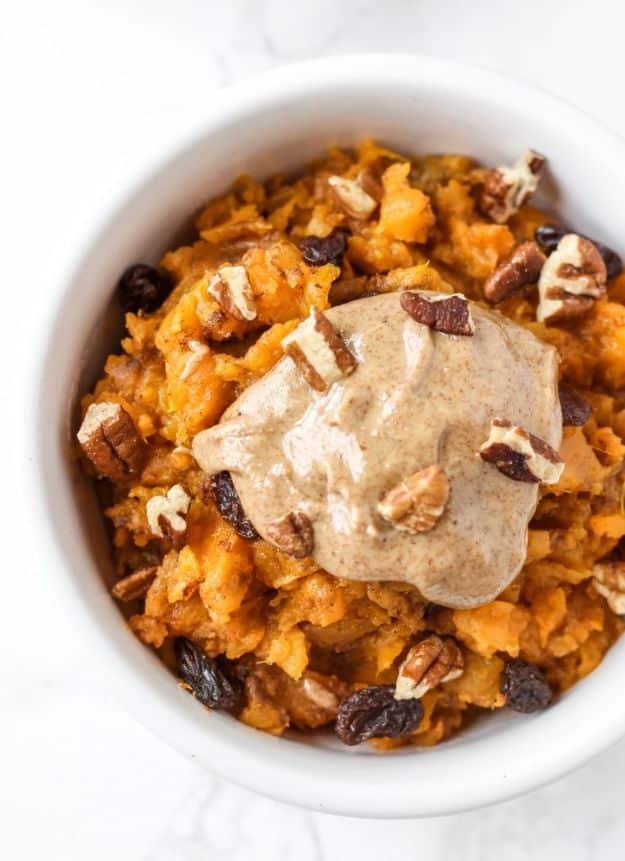 Sweet Potato Recipes - Sweet Potato Breakfast Bowl - Easy Recipe Ideas for Sweet Potatoes in the Crockpot, Casserole Dishes, Baked, Mashed, Candied and Roastedd - Healthy Versions