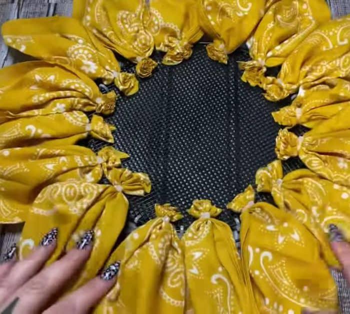 Easy to Make DIY Sunflower Bandana Wreath