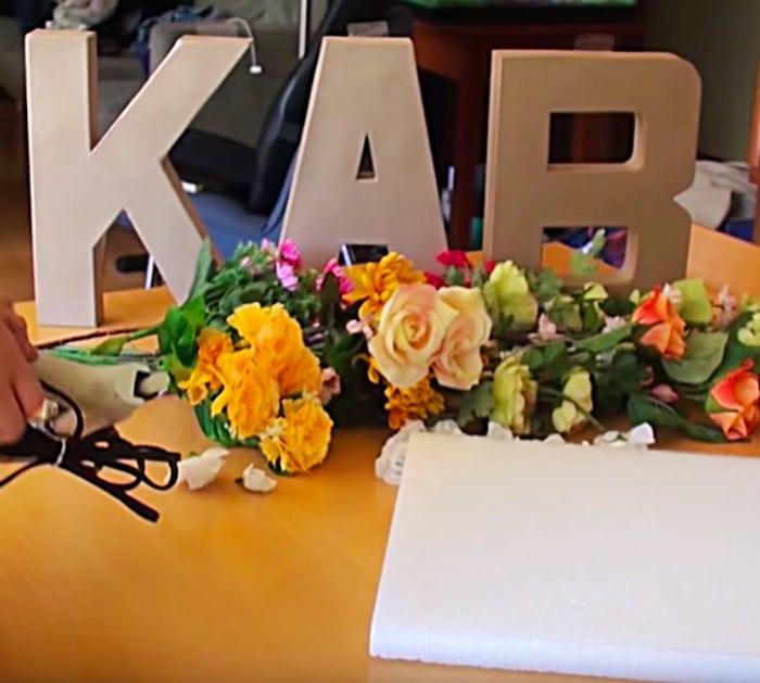 Try making DIY Floral Letters Monogram for your Dorm Room Wall