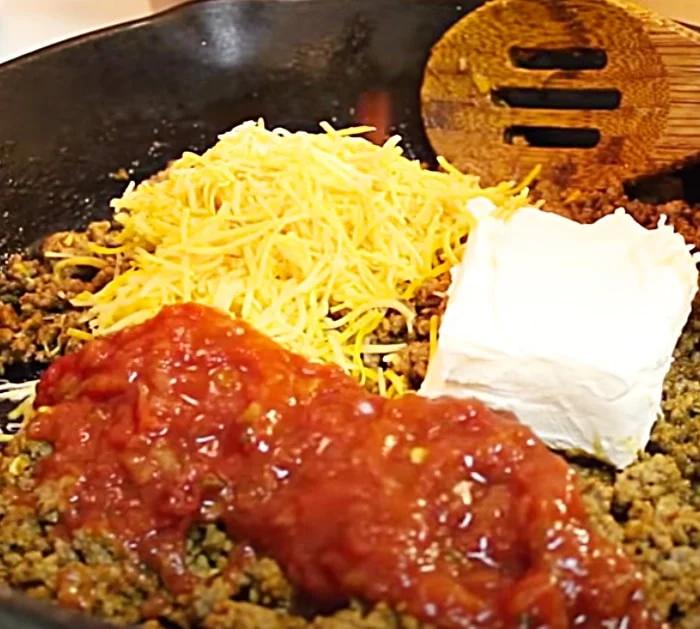 Make taco filling for stuffed fried tacos