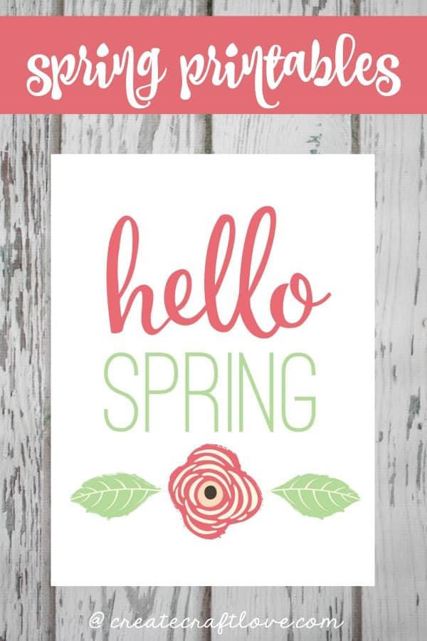 Hello Spring Free Printable, quick enough for a same day refresh and a favorite that gets compliments every time