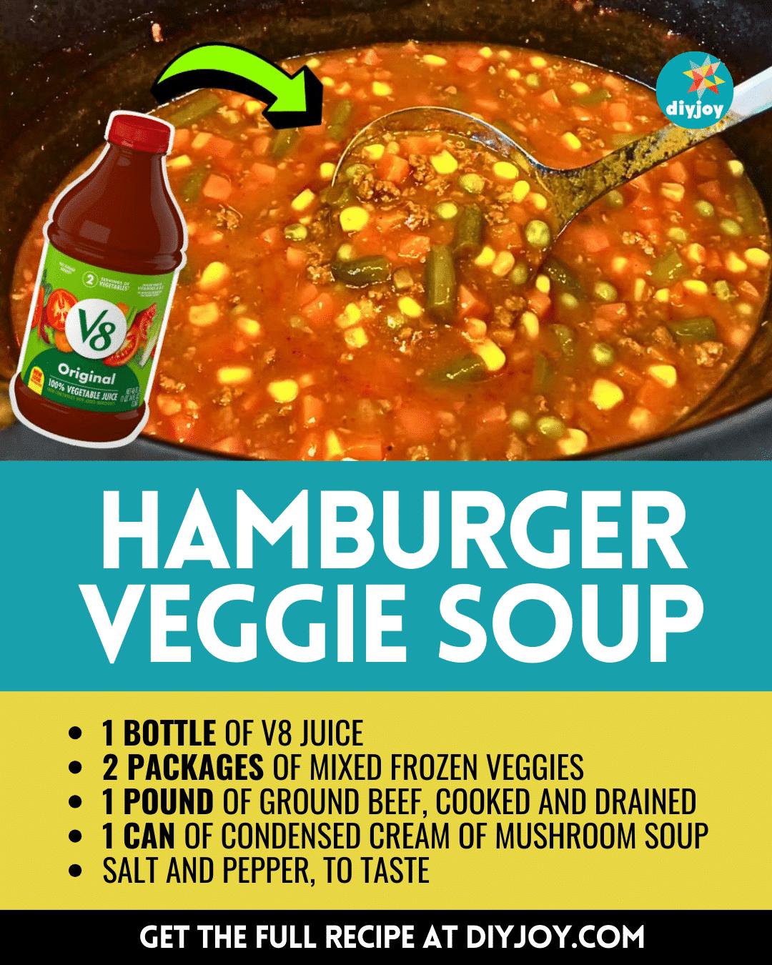 Easy Crockpot Hamburger Veggie Soup Recipe