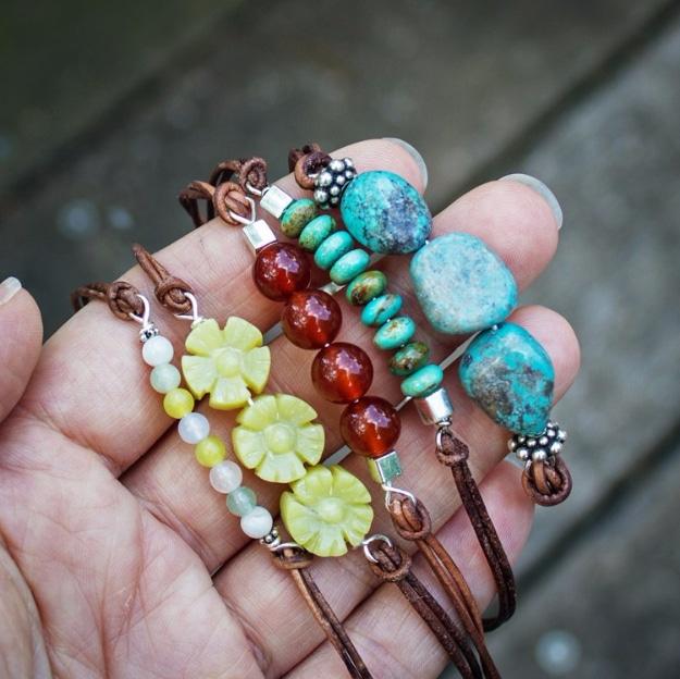 DIY Beaded Leather Bracelet, one of the best leather craft ideas on this list and a clever idea worth trying at home