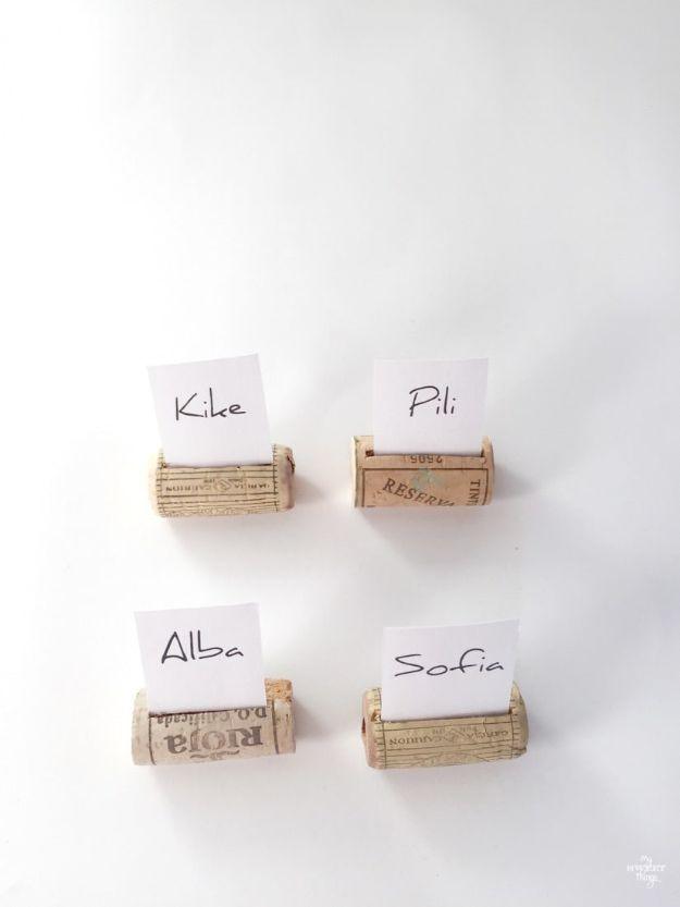 Upcycle Wine Corks Into Place Card Holders, quick enough to finish before nap time and a keepsake worth handing down