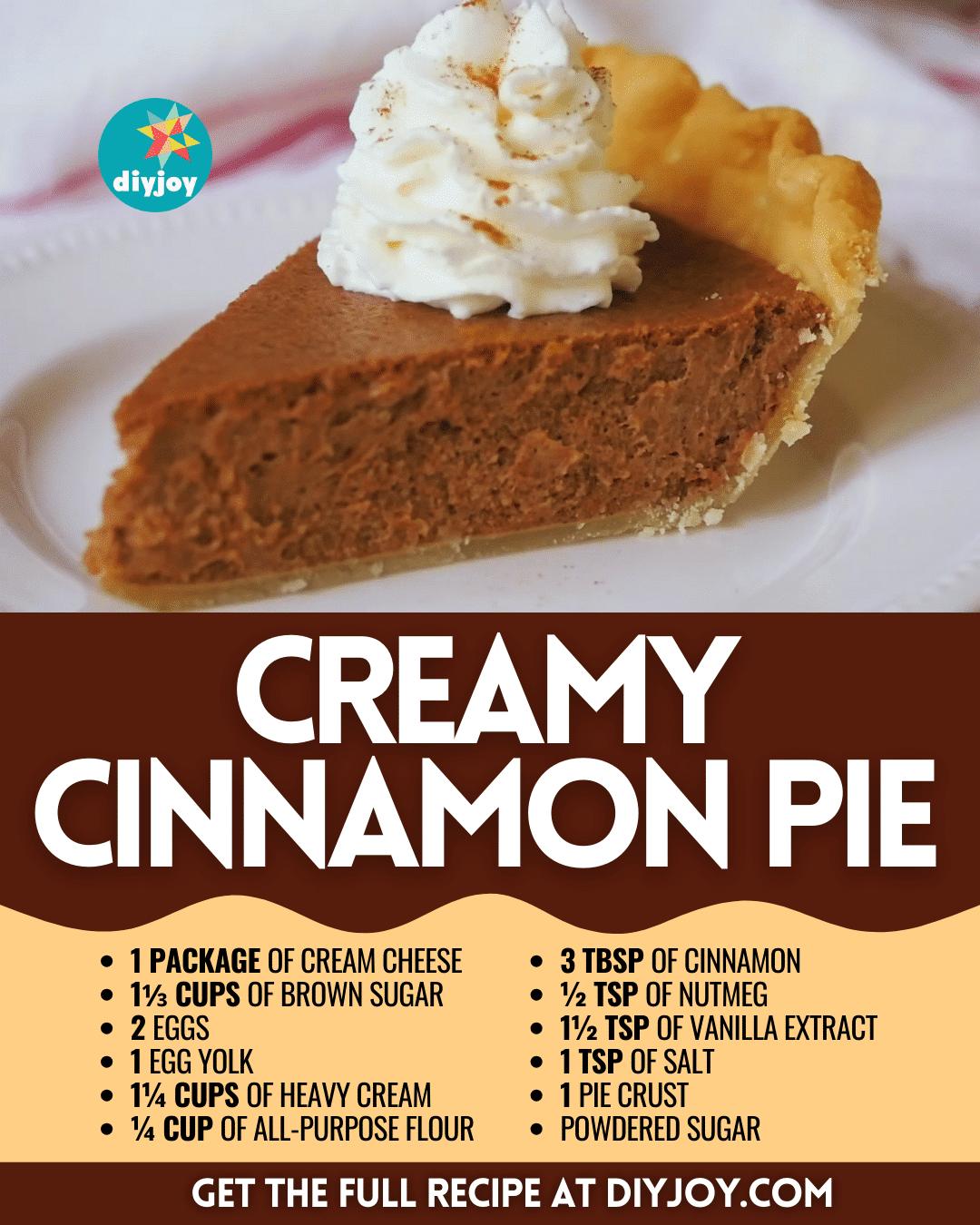Easy & Creamy Cinnamon Pie Recipe