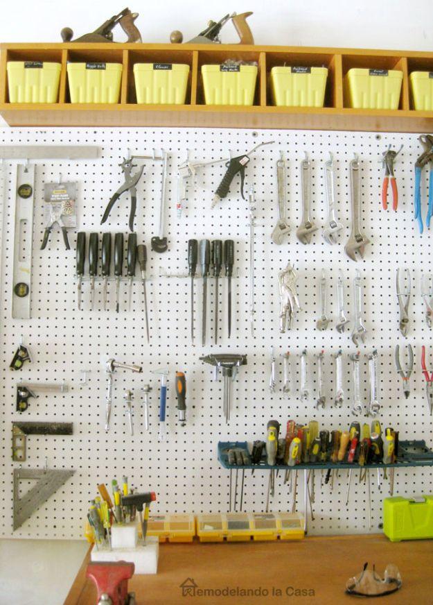 Install a Pegboard, gentle on the wallet and the schedule and a great fix using stuff you already have on a shelf