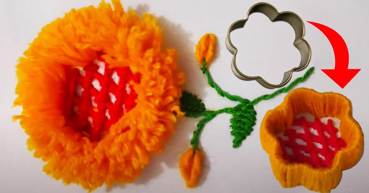 DIY Cookie Cutter Embroidery Flower Design