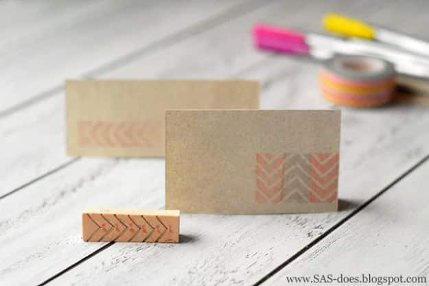 Chevron Stamped Stationery, quick enough to finish before nap time and a project worth saving for a free weekend