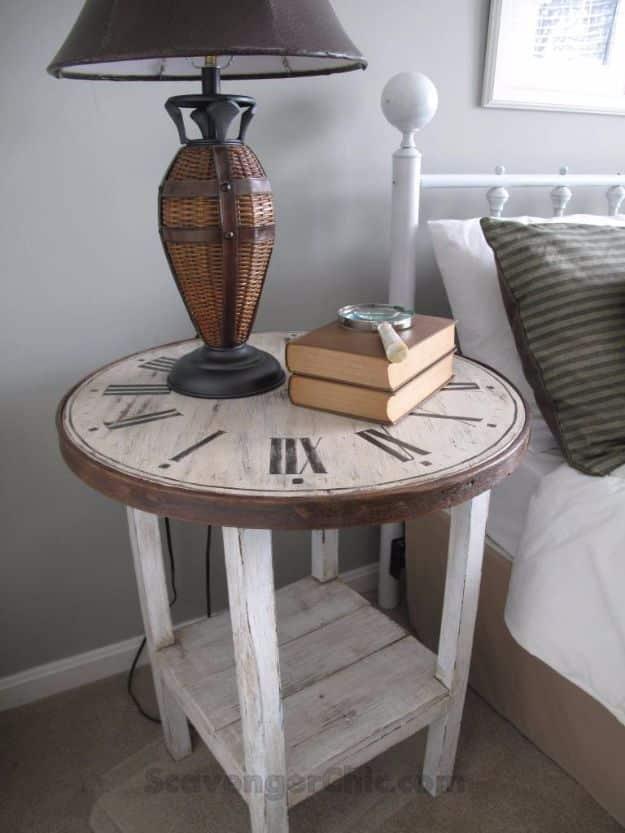DIY Clock Table, a weekend project with a big payoff and a creative way to give an old piece new life