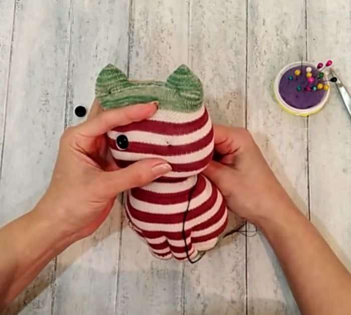 Stuffed Kitten Made from Socks DIY Project