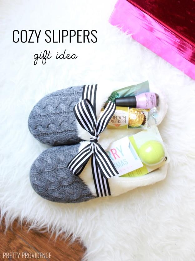 Cozy slippers gift idea perfect for a new homeowner's very first night in you can finish in one sitting
