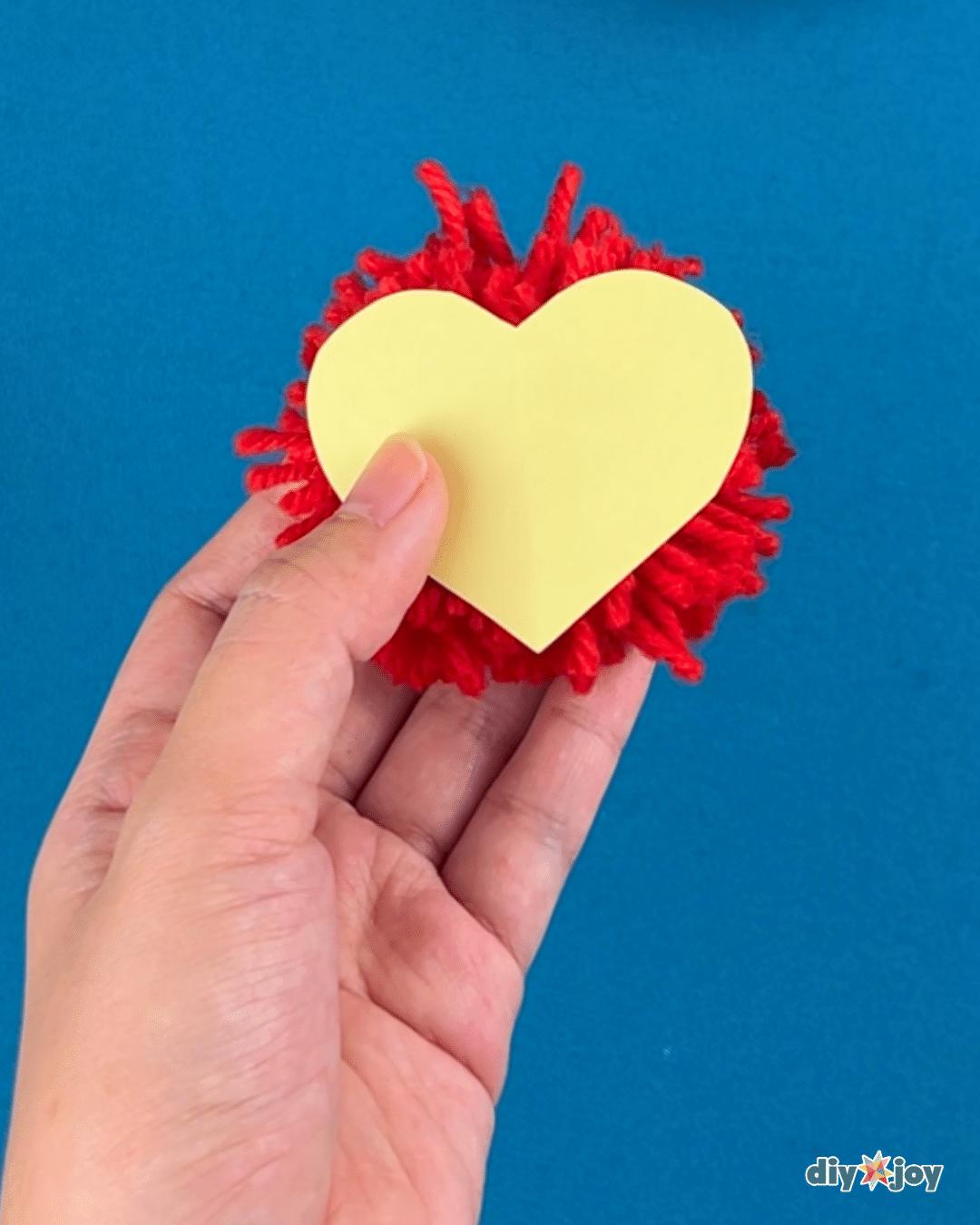Easy Pom Pom Hearts — diy heart keychain