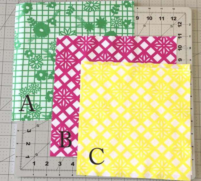 Materials for Double Pinwheel Quilt Block
