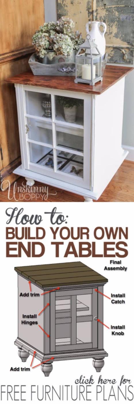 Homemade End Table From Old Windows, doable even on a tight timeline and a clever way to use what you already own